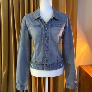 Vtg 00s/Y2K Marithe Francois Girbaud Denim Jacket Blue Light Wash Button Up